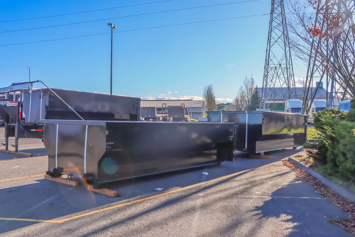 Roll-off dumpster ready for waste disposal at job site for Commercial Dumpster Rental in Marshall